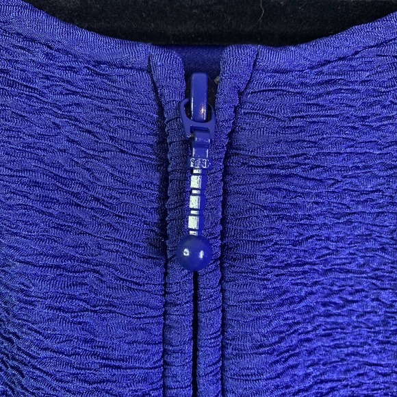 CHICO'S Cobalt Blue Textured Zipper Cardigan Sweater‎ - Picture 6 of 13